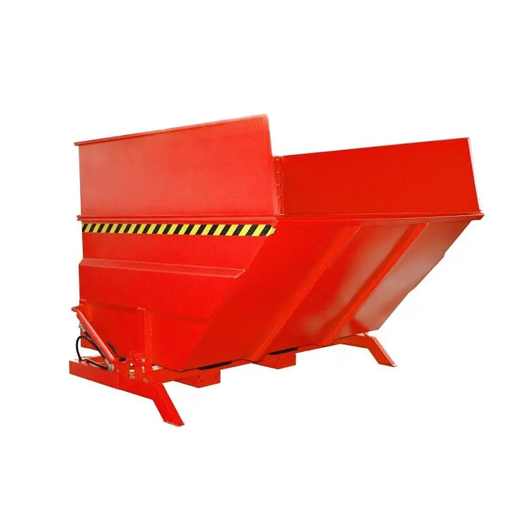 Contenedor basculante, pintado, Rojo fuego