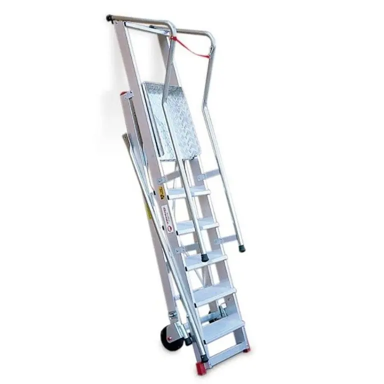Ladder Robust with Platform, Wheels and Pells