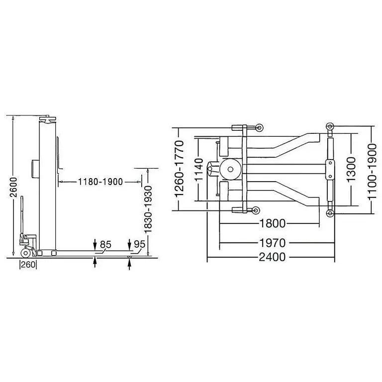 Dolly platform for vehicles 680kg