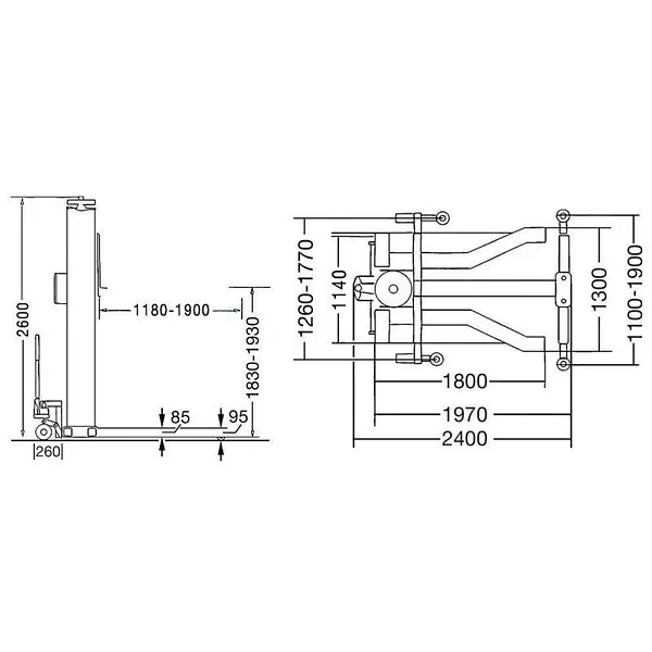 Dolly platform for vehicles 680kg