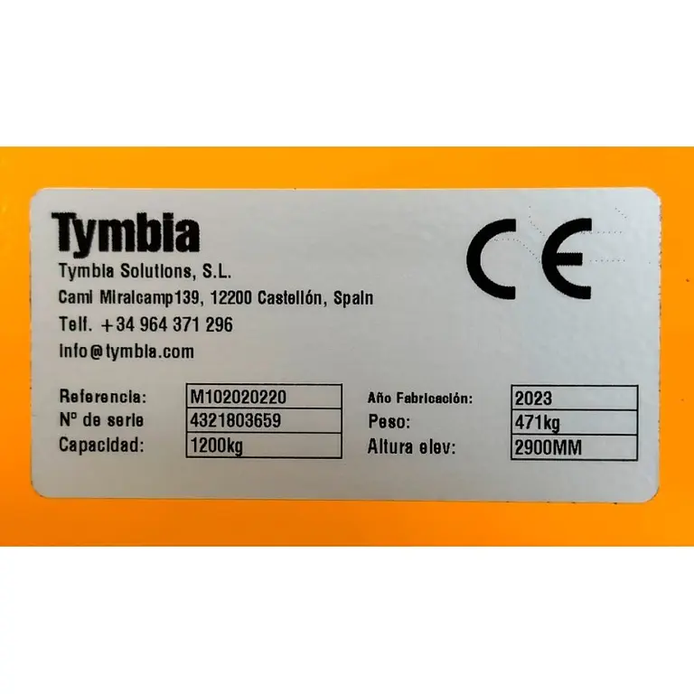 Electric stacker 1200kg with 2900mm lift height