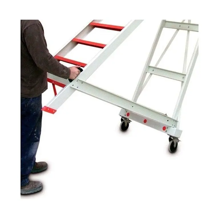 Fiberglass stairway with platform and safety handrail