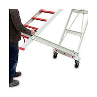 Fiberglass stairway with platform and safety handrail