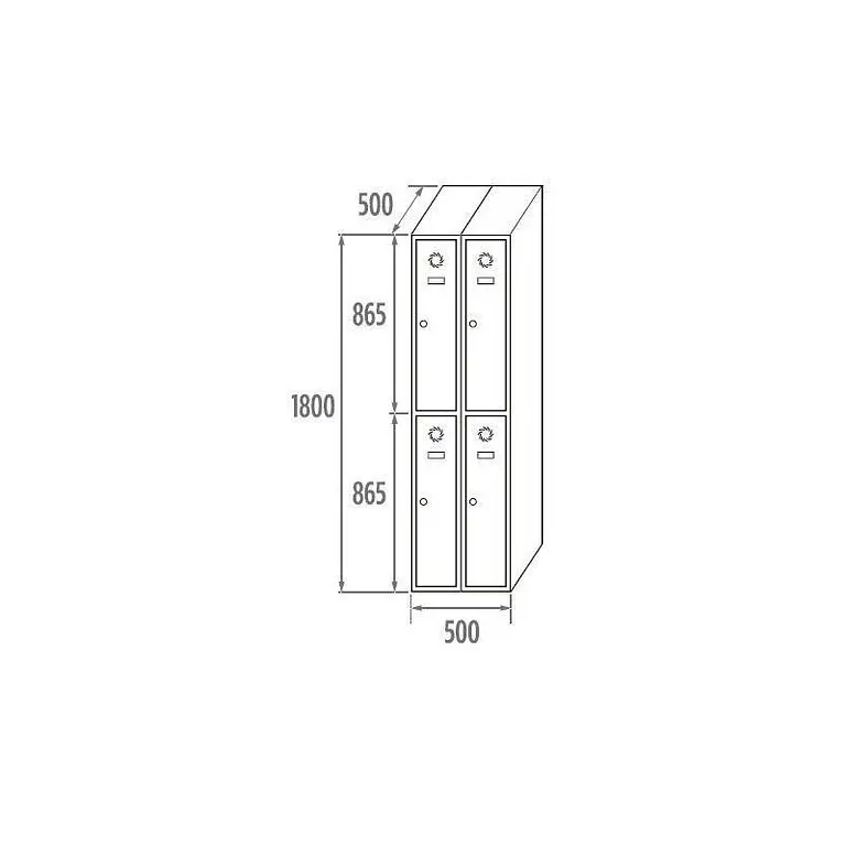Modulo taquillas 2 puertas