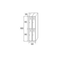 Modulo taquillas 2 puertas
