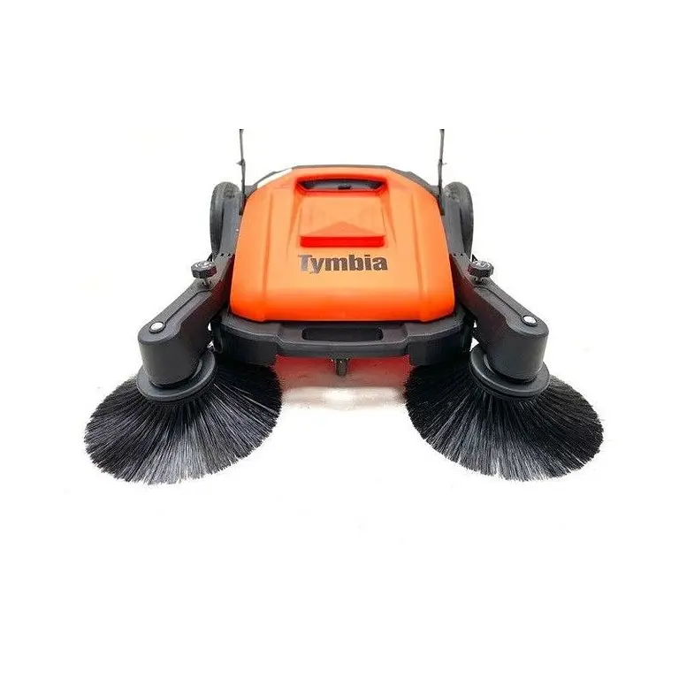 Electric manual sweeper with 3 brushes and water spray system