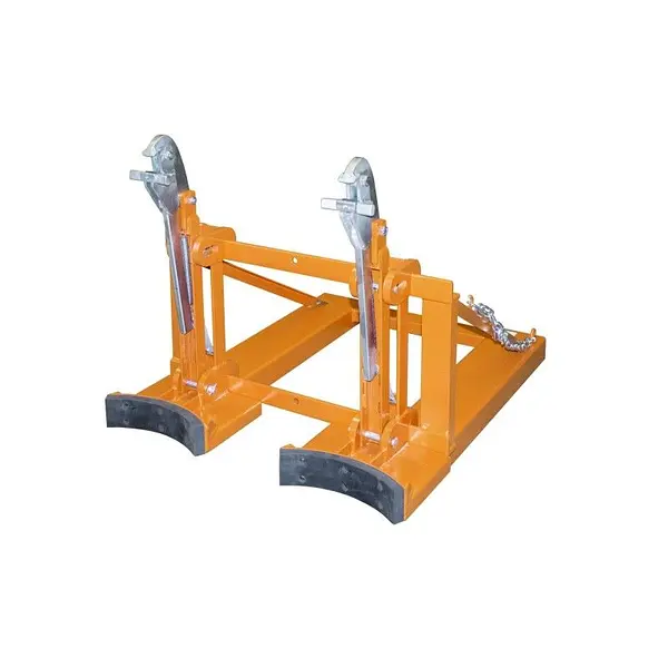 Elevador de tambores pintado amarillo naranja