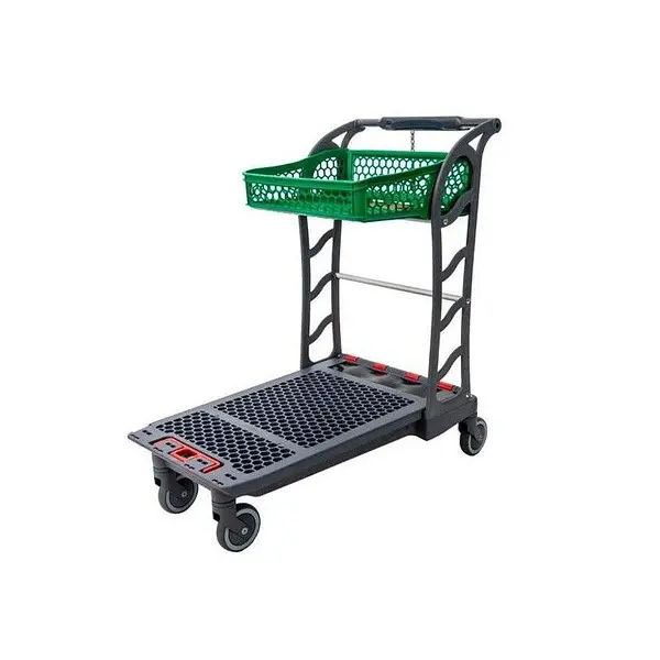 Self-service plastic cart with basket