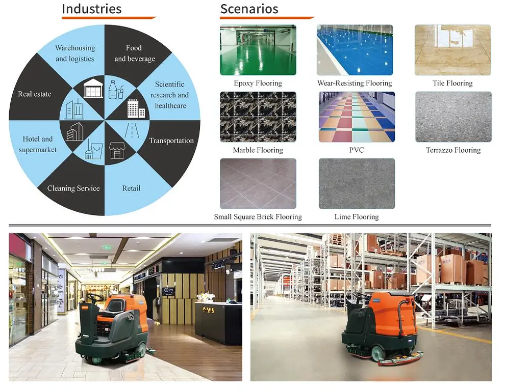 NobleLift NR860p/1060 ride-on scrubber dryer with 860-1060 mm cleaning path