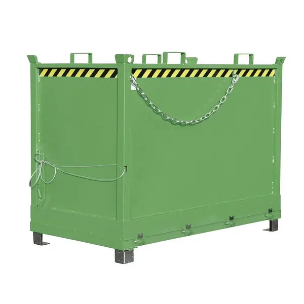Contenedor con base abatible pintado de verde