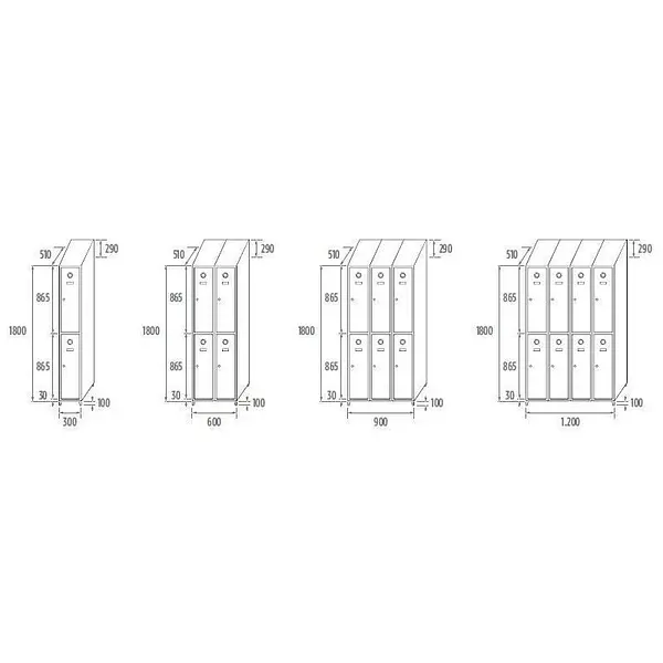 Stainless Steel Lockers 2 doors