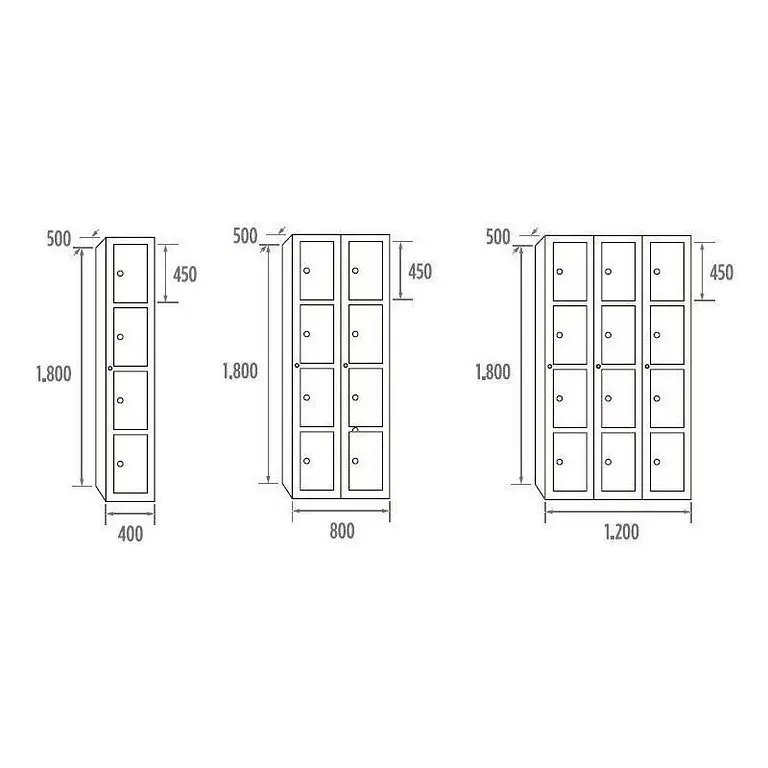 Locker soldered Multi-door 4 doors
