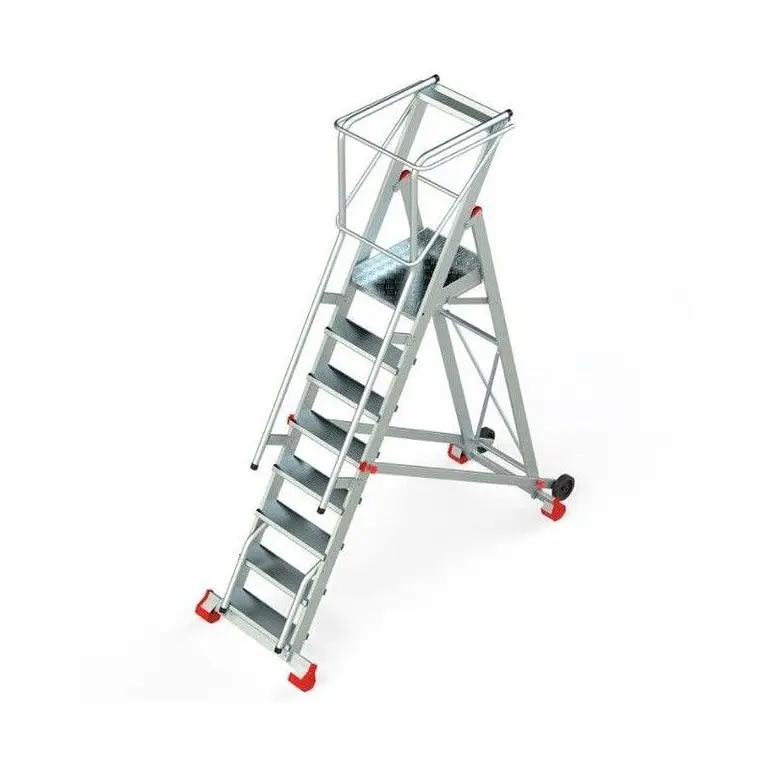 Ladder Robust with Platform, Wheels and Pells