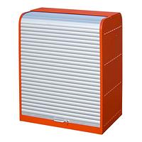 Hazardous materials cabinet with roll-up door