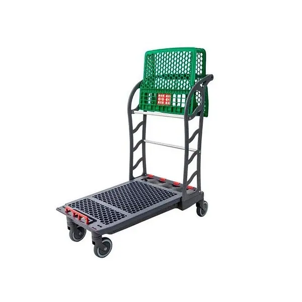 Carrito autoservicio de plástico con cesta