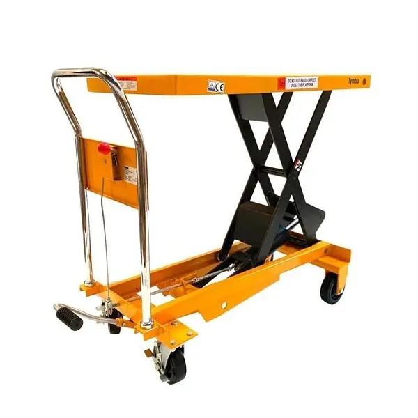 Mesa de elevación manual de 750kg con mecanismo de tijera