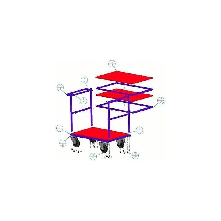 Cart steel 3 tiles