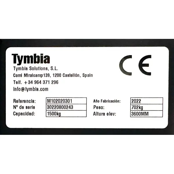 Electric stacker 1500kg with 3600mm elevation