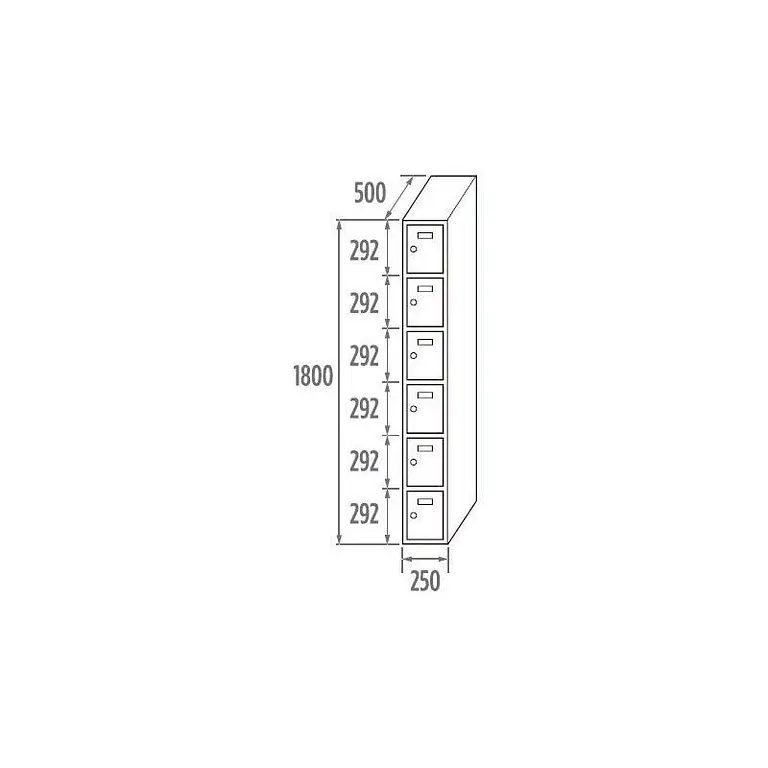 Locker Initial 6 doors 250/300/400mm
