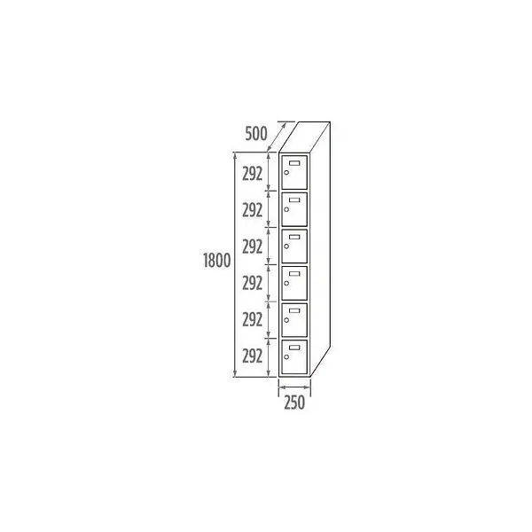 Locker Initial 6 doors 250/300/400mm