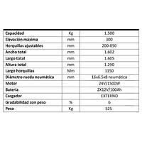 Electric transpalet 1500kg