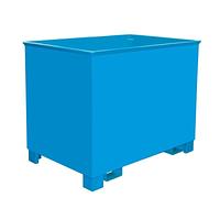 Papelera, pintada, Azul claro