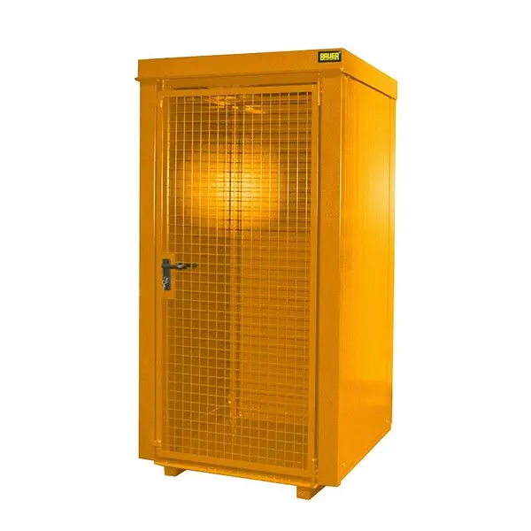 Gas cylinder storage container painted fire resistant