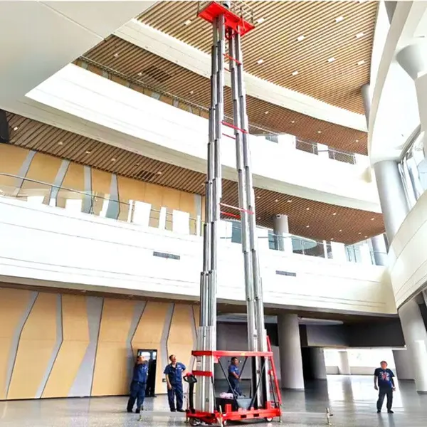 Plataforma Elevadora doble mástil vertical 16m-150kg (batería)