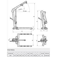 2000kg foldable manual crane