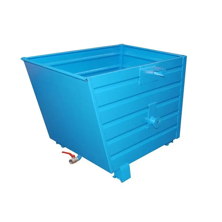 Volquete apilable de virutas, pintado, Azul claro