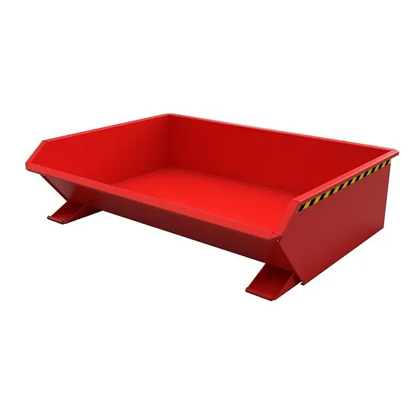 Mini contenedor basculante, pintado, rojo fuego