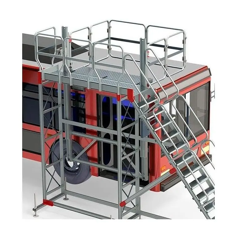 Adjustable handrail platform for maintenance work