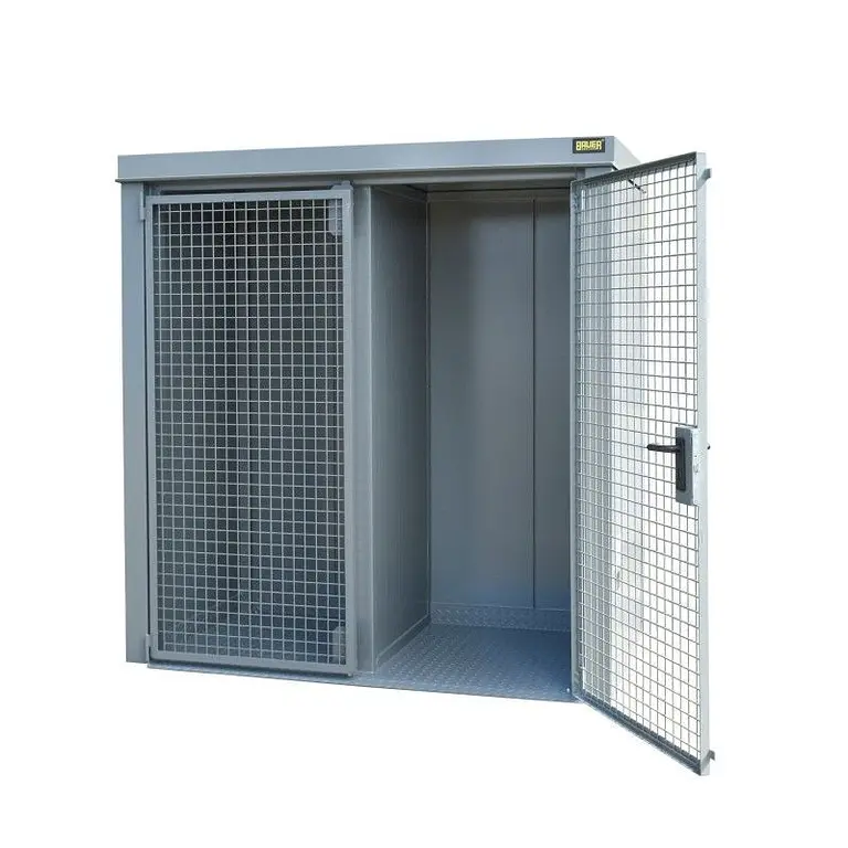 Gas cylinder storage container painted grey