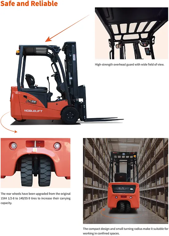 1600/1800/2000 kg N1 series 3 wheel electric forklift - NobleLift FE3D16/18/20N1