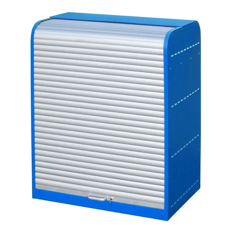 Hazardous materials cabinet with roll-up door
