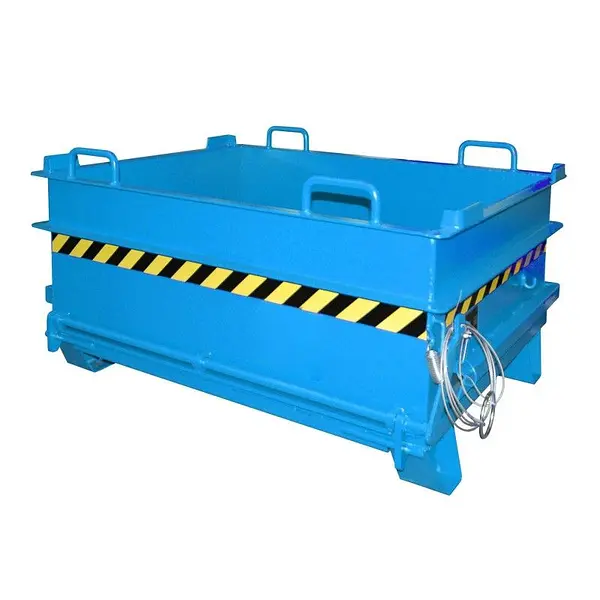 Contenedor de materiales de construcción, pintado, azul claro