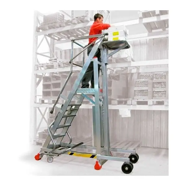 Aluminum lightweight foldable ladder with platform and rail