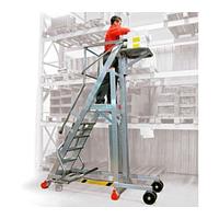 Aluminum lightweight foldable ladder with platform and rail