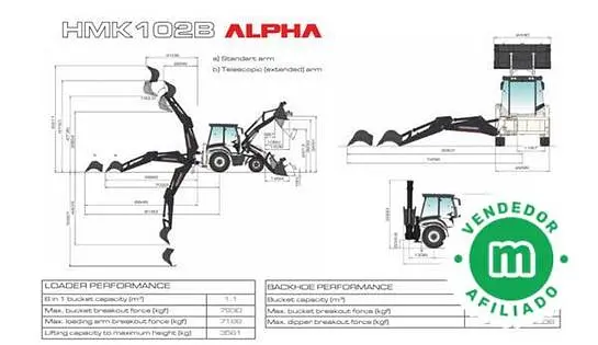 Hidromek HMK 102 B backhoe loader