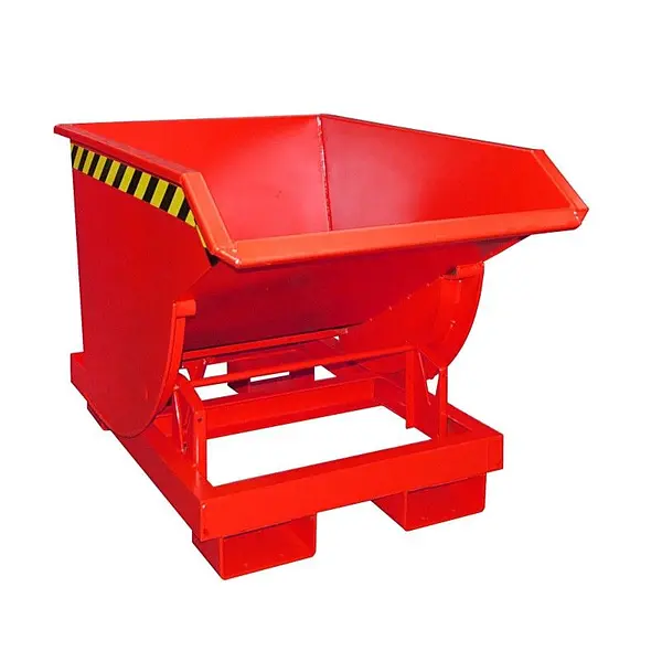 Contenedor basculante, pintado, Rojo fuego