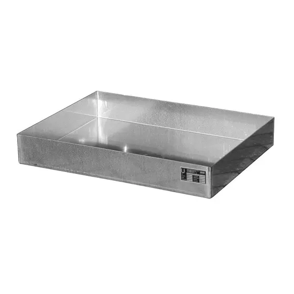 Bandeja de derrames para bidones/latas pequeñas sobre paletas, acero inoxidable 1.4571