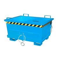 Container with drop away base painted light blue