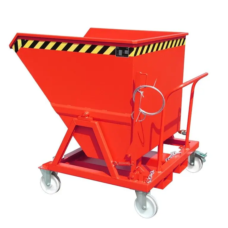 Contenedor basculante para virutas, pintado, Rojo fuego