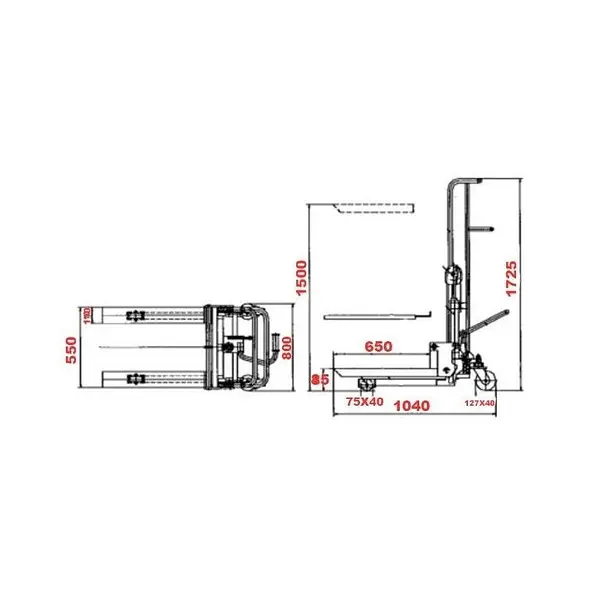 Apilador Manual 400kg a 1500mm