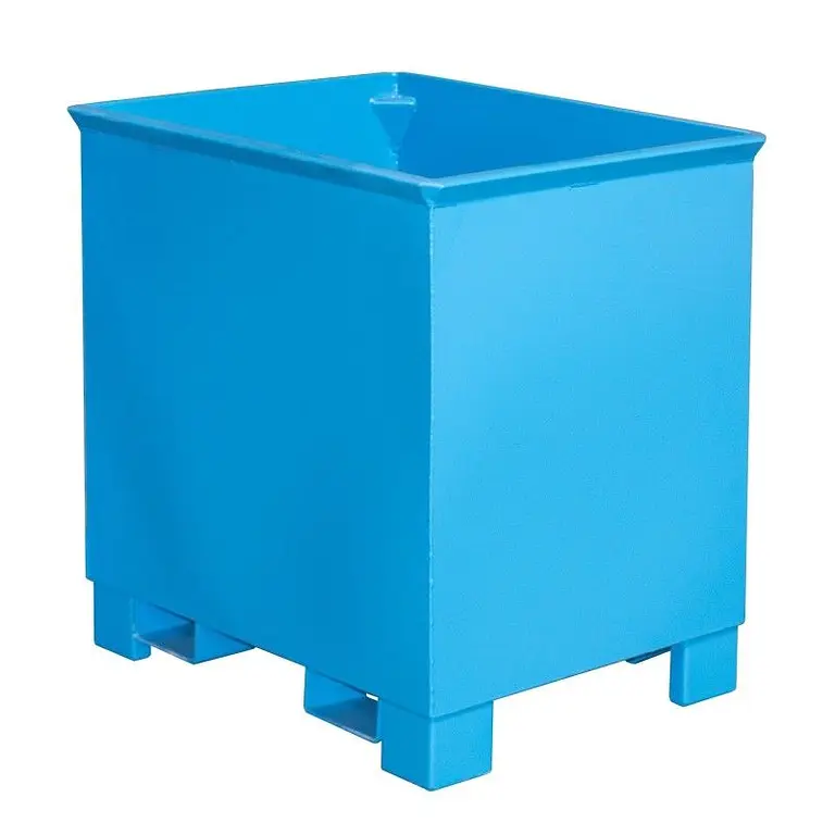 Papelera, pintada, Azul claro