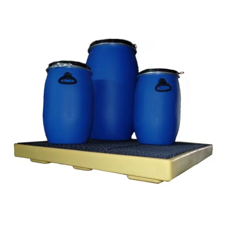 Manupack polyethylene spill containment tray for 4 x 140 l drums 150 mm