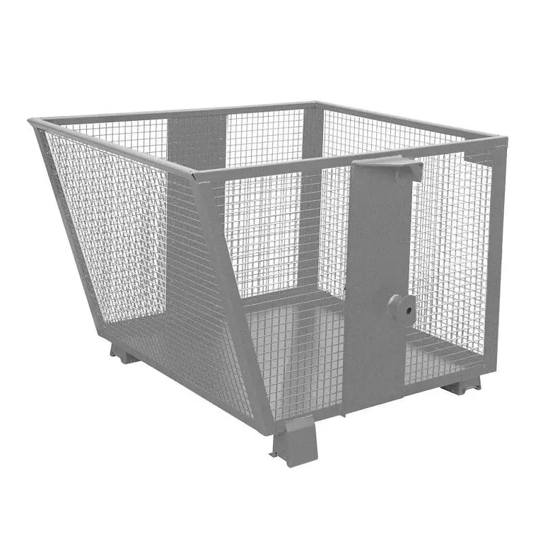 Contenedor basculante de celosía, pintado, gris ratón