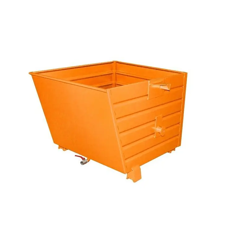 Contenedor apilable para chips pintado en naranja amarillo