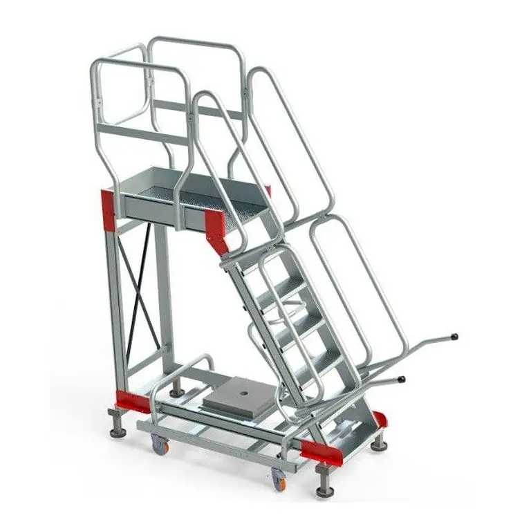 Aluminium platform ladder with wheels