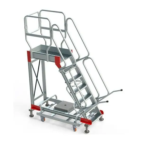 Aluminium platform ladder with wheels